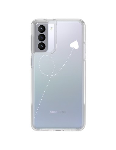 Cover Samsung Galaxy S21 FE Travel to your Heart Bianco Viaggio Cuore Trasparente - Project M