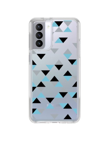 Samsung Galaxy S21 FE Case Triangles Ice Blue Black Clear - Project M