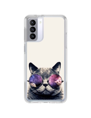 Cover Samsung Galaxy S21 FE Gatto con gli occhiali- Gusto NYC