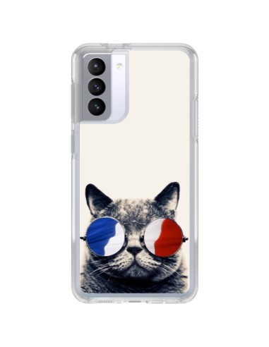 Coque Samsung Galaxy S21 FE Chat à lunettes françaises - Gusto NYC