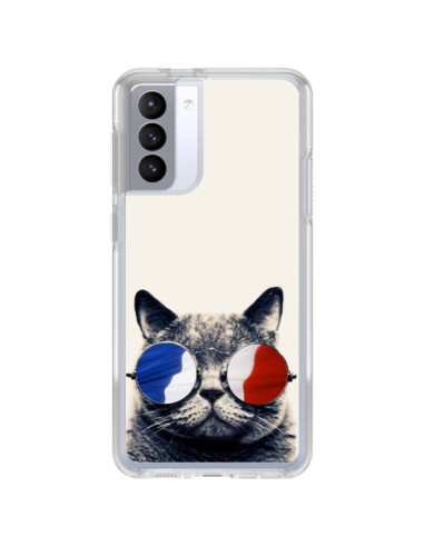 Cover Samsung Galaxy S21 FE Gatto con occhiali - Gusto NYC