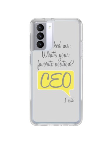 Cover Samsung Galaxy S21 FE What's your favorite position CEO I said, Giallo - Shop Gasoline