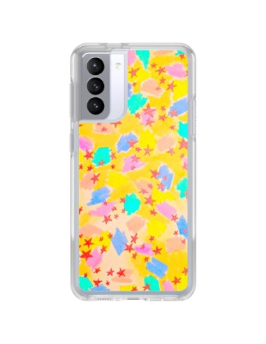 Coque Samsung Galaxy S21 FE Stars Etoiles Jaunes - Ebi Emporium