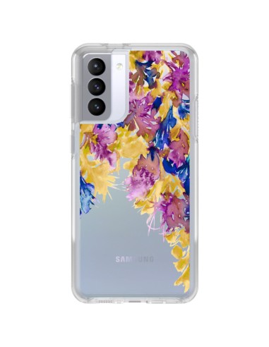 Coque Samsung Galaxy S21 FE Cascade Florale Transparente - Ebi Emporium