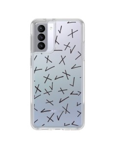 Samsung Galaxy S21 FE Case Crosses Check Clear - Ebi Emporium