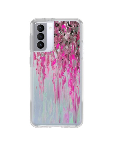 Coque Samsung Galaxy S21 FE Tempête Rose Transparente - Ebi Emporium