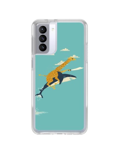 Samsung Galaxy S21 FE Case Giraffe Shark Flying - Jay Fleck