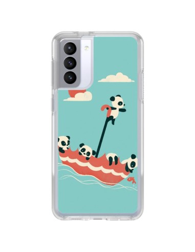 Coque Samsung Galaxy S21 FE Parapluie Flottant Panda - Jay Fleck