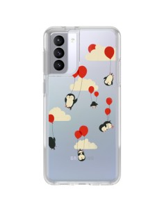 Samsung Galaxy S21 FE Case Penguin Ballons Sky Clear - Jay Fleck