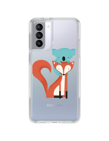 Coque Samsung Galaxy S21 FE Renard et Koala Love Transparente - Jay Fleck