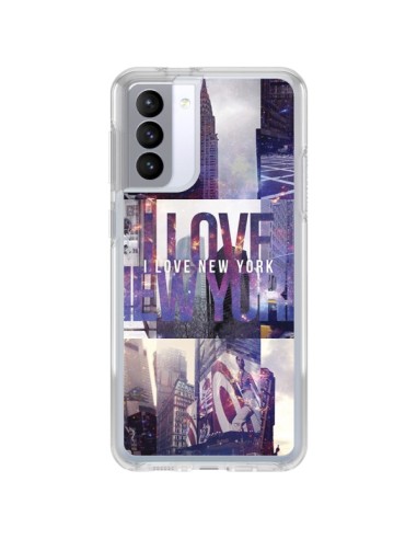 Coque Samsung Galaxy S21 FE I love New Yorck City violet - Javier Martinez