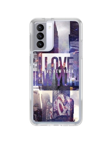 Samsung Galaxy S21 FE Case I Love New Yorck City Purple - Javier Martinez