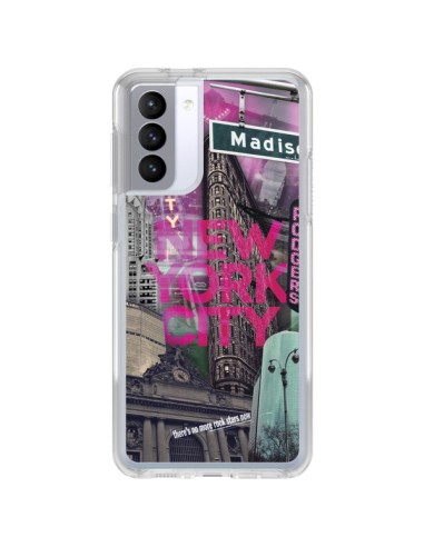 Samsung Galaxy S21 FE Case New York City Pink - Javier Martinez