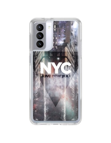 Coque Samsung Galaxy S21 FE I Love New York City Violet - Javier Martinez