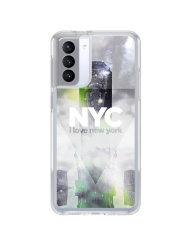 Cover Samsung Galaxy S21 FE I Love New York City Grigio Verde - Javier Martinez