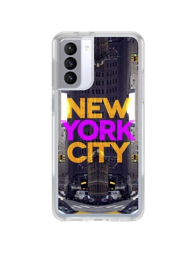 Samsung Galaxy S21 FE Case New York City Orange Purple - Javier Martinez