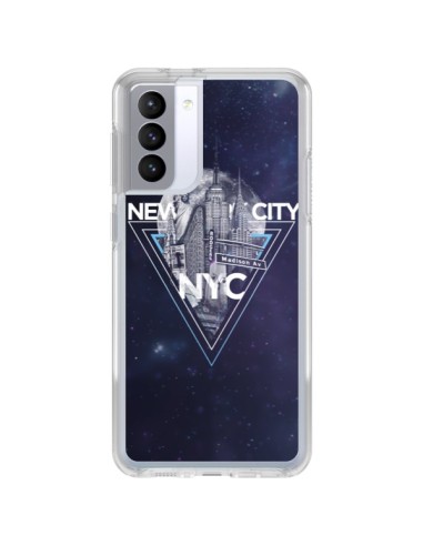 Coque Samsung Galaxy S21 FE New York City Triangle Bleu - Javier Martinez