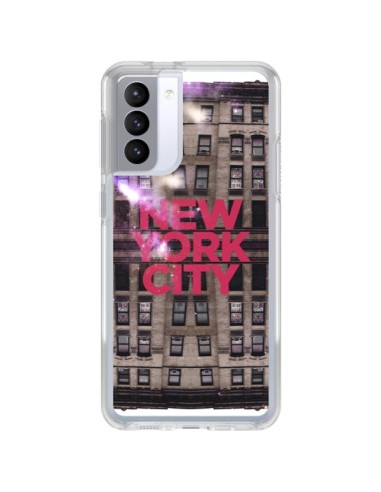 Cover Samsung Galaxy S21 FE New York City Grattaciei Rosso - Javier Martinez