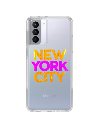 Coque Samsung Galaxy S21 FE New York City NYC Orange Rose Transparente - Javier Martinez
