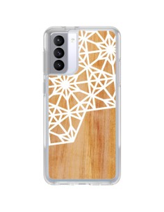 Samsung Galaxy S21 FE Case Frozen Stars Wood Aztec Tribal - Jenny Mhairi