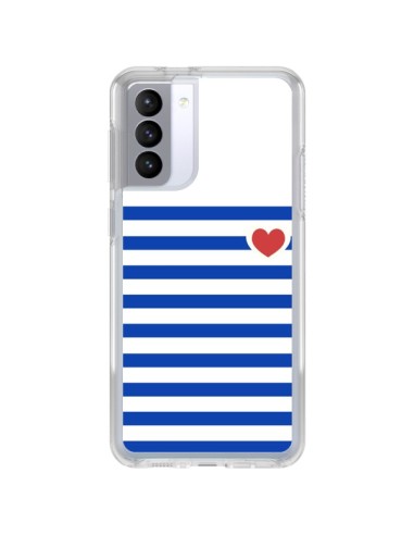 Coque Samsung Galaxy S21 FE Mariniere Coeur - Jonathan Perez