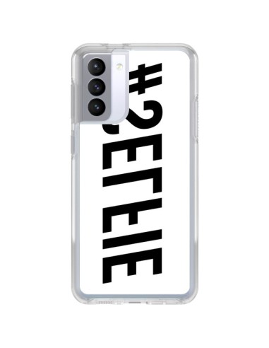 Coque Samsung Galaxy S21 FE Hashtag Selfie Noir Inversé Horizontal - Jonathan Perez