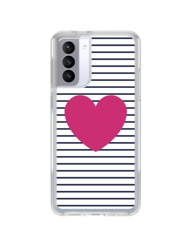 Coque Samsung Galaxy S21 FE Coeur Traits Marin - Jonathan Perez