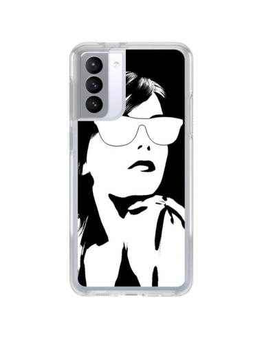 Coque Samsung Galaxy S21 FE Fille Lunettes Blanches - Jonathan Perez