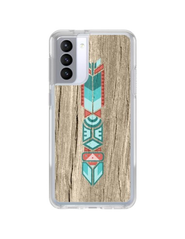 Coque Samsung Galaxy S21 FE Totem Tribal Azteque Bois Wood - Jonathan Perez