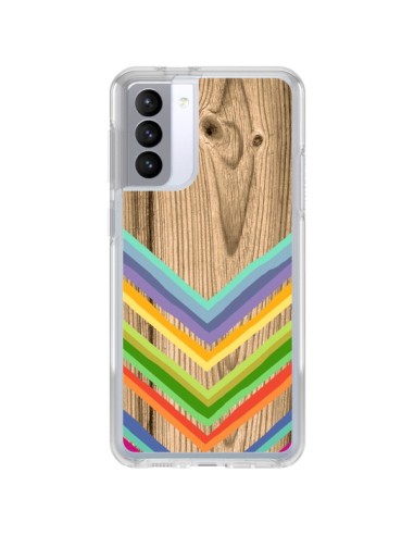 Samsung Galaxy S21 FE Case Tribal Aztec Wood Wood - Jonathan Perez