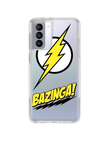 Cover Samsung Galaxy S21 FE Bazinga Sheldon The Big Bang Thoery Trasparente - Jonathan Perez