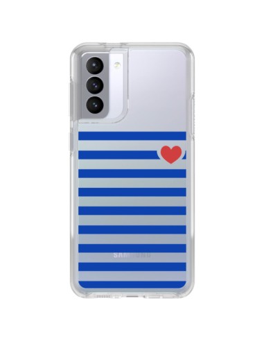 Coque Samsung Galaxy S21 FE Mariniere Coeur Love Transparente - Jonathan Perez