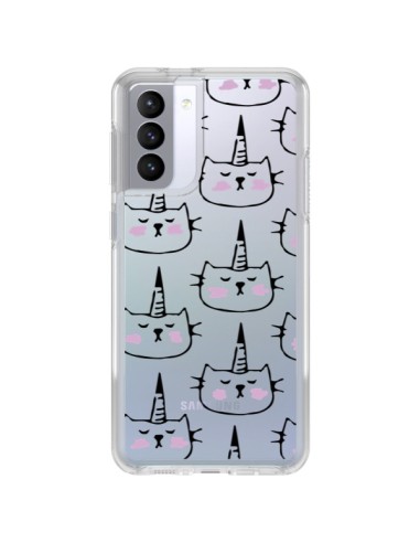 Cover Samsung Galaxy S21 FE Unicorno Disegno Trasparente - Dricia Do