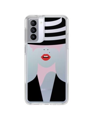 Coque Samsung Galaxy S21 FE Femme Chapeau Hat Lady Transparente - Dricia Do