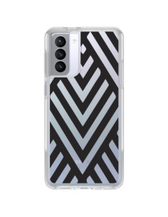Coque Samsung Galaxy S21 FE Geometric Azteque Noir Transparente - Dricia Do