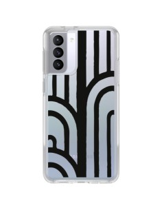 Coque Samsung Galaxy S21 FE Geometric Noir Transparente - Dricia Do