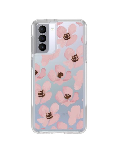 Samsung Galaxy S21 FE Case Flowers Pink Clear - Dricia Do