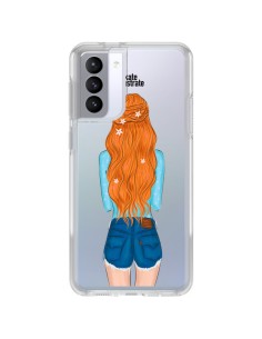Cover Samsung Galaxy S21 FE Red Hair Don't Care Capelli Rossi Trasparente - kateillustrate