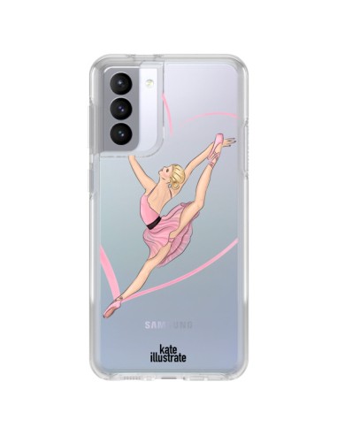 Cover Samsung Galaxy S21 FE Ballerina Salto Danza Trasparente - kateillustrate