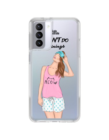 Coque Samsung Galaxy S21 FE I Don't Do Mornings Matin Transparente - kateillustrate