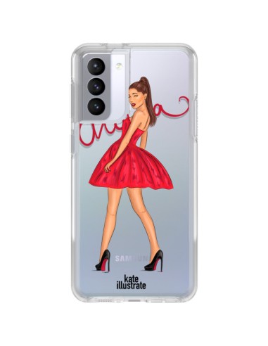 Coque Samsung Galaxy S21 FE Ariana Grande Chanteuse Singer Transparente - kateillustrate