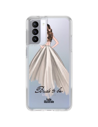 Coque Samsung Galaxy S21 FE Bride To Be Mariée Mariage Transparente - kateillustrate