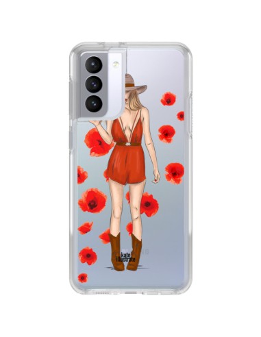 Samsung Galaxy S21 FE Case Young Wild and Free Coachella Clear - kateillustrate