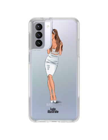 Coque Samsung Galaxy S21 FE Ice Queen Ariana Grande Chanteuse Singer Transparente - kateillustrate