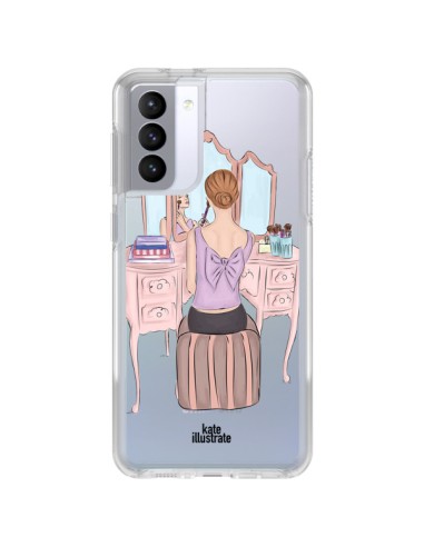 Cover Samsung Galaxy S21 FE Vanity Parrucchiera Make Up Trasparente - kateillustrate