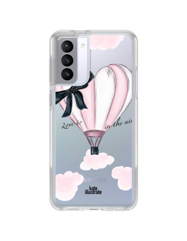 Coque Samsung Galaxy S21 FE Love is in the Air Love Montgolfier Transparente - kateillustrate