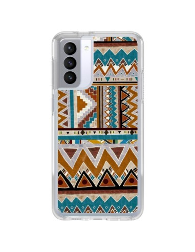 Coque Samsung Galaxy S21 FE Azteque Vert Marron - Kris Tate