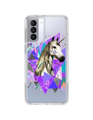Coque Samsung Galaxy S21 FE Licorne Unicorn Azteque Transparente - Kris Tate