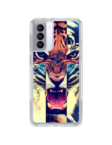 Coque Samsung Galaxy S21 FE Tigre Swag Croix Roar Tiger - Laetitia