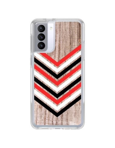 Samsung Galaxy S21 FE Case Tribal Aztec Wood Wood Arrow Red White Black - Laetitia